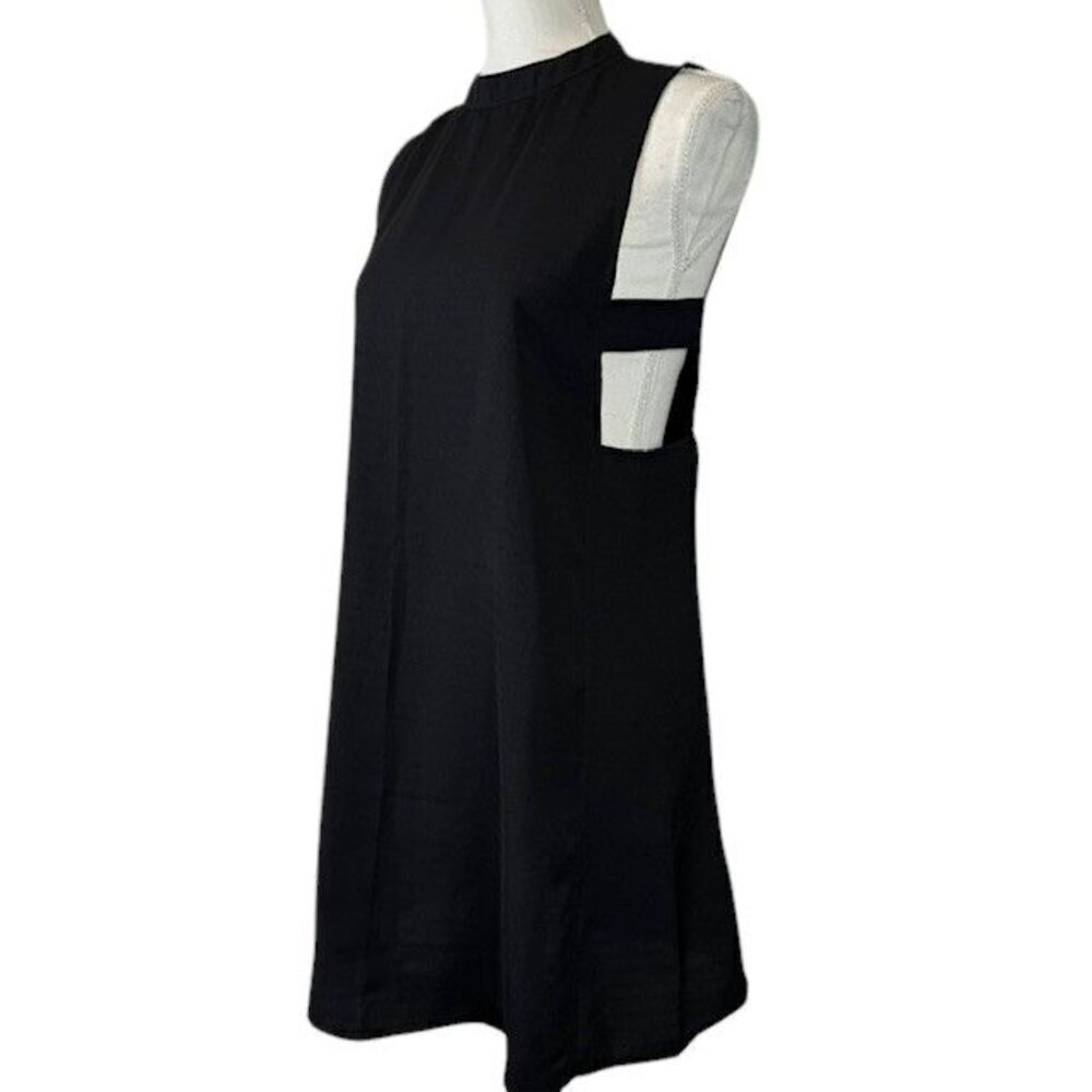 She + Sky Little Black Dress Side Cut Outs Back Zip Sheath Style Size Small